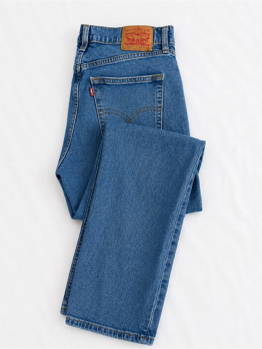 Levi's 514 Straight Fit Jeans Men's 32x32 Light Wash Blue Denim Classic Casual